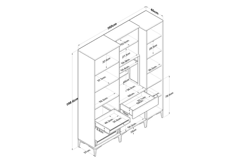 Manorma Highboard - Vit - Förvaringsskåp