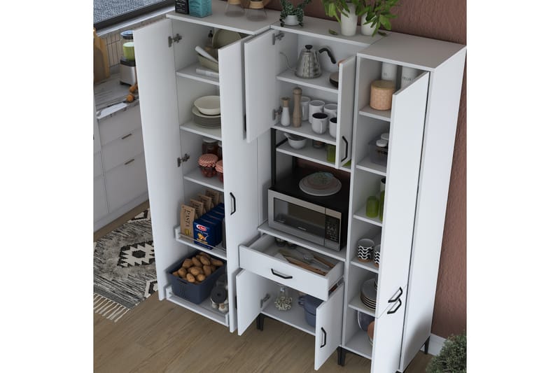 Manorma Highboard - Vit - Förvaringsskåp