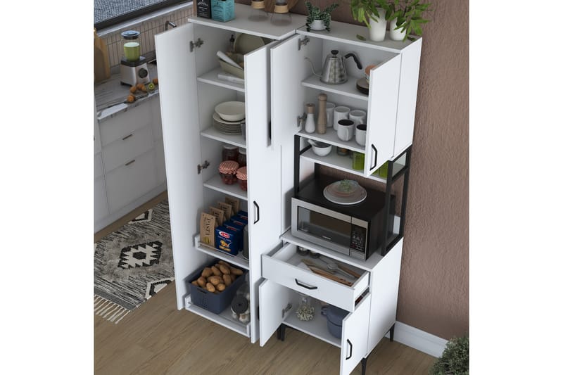 Manorma Highboard - Vit - Förvaringsskåp