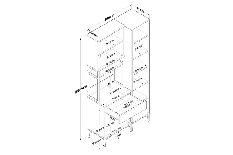 Manorma Highboard - Vit - Förvaringsskåp