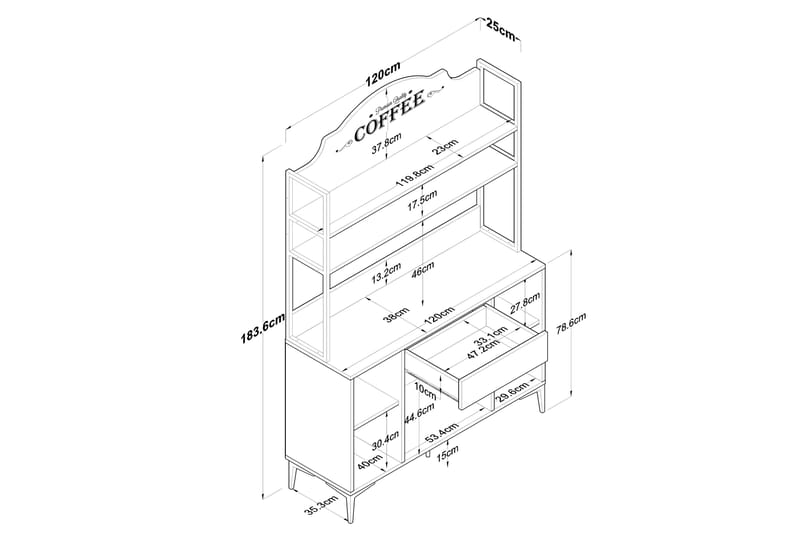 Manorma Highboard - Vit - Förvaring - Skåp - Förvaringsskåp