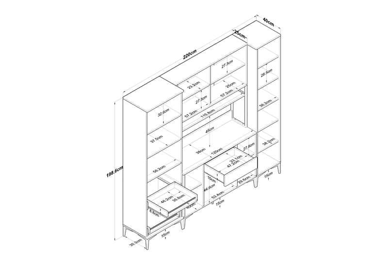 Manorma Highboard - Vit - Förvaringsskåp