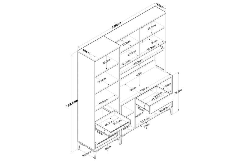 Manorma Highboard - Vit - Förvaring - Skåp - Förvaringsskåp