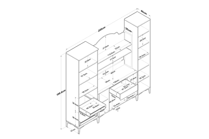 Manorma Highboard - Vit - Förvaringsskåp