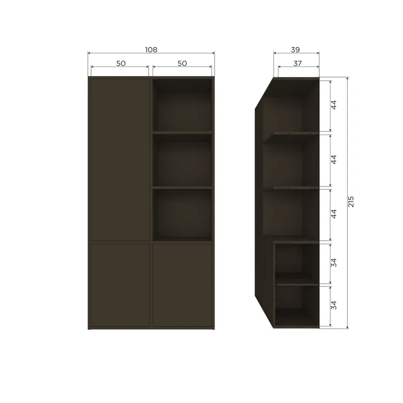 Förvaringsskåp Meggy 215 cm - Mellanbrun - Förvaring - Skåp - Förvaringsskåp