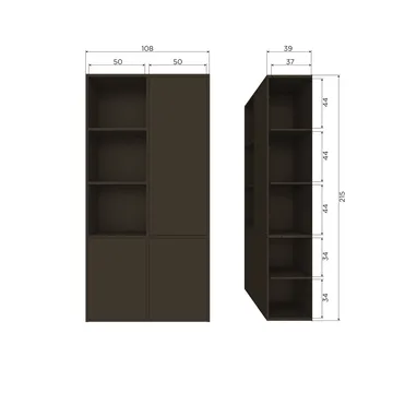 Förvaringsskåp Meggy 215 cm - Mellanbrun - Förvaring - Skåp - Förvaringsskåp