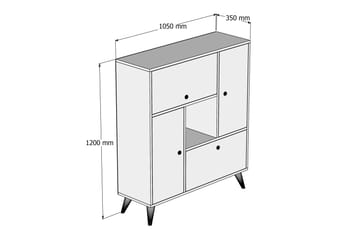 Mijdrekt Highboard 35x105 cm - Valnöt - Förvaring - Skåp - Förvaringsskåp