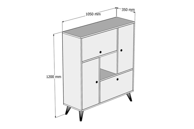 Mijdrekt Highboard 35x105 cm - Valnöt - Förvaring - Skåp - Förvaringsskåp