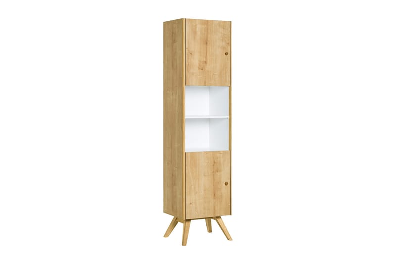 Nature Vitrinskåp 40 cm djup 50,5 cm bred 207,5 cm hög Trä Ek Glas, Natur