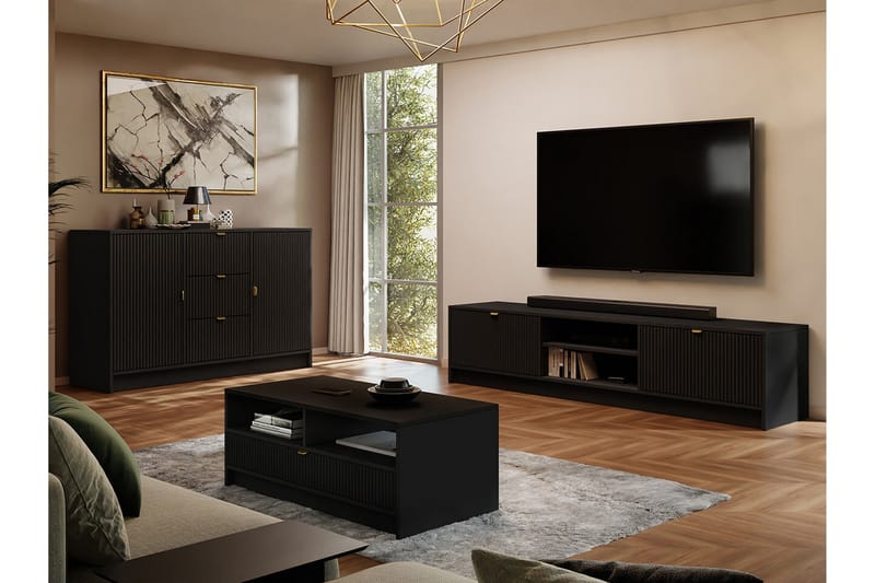 Novaj Highboard - Svart - Förvaring - Skåp - Förvaringsskåp