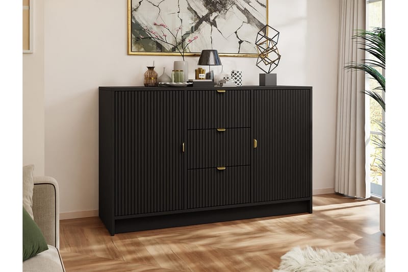 Novaj Highboard - Svart - Förvaringsskåp