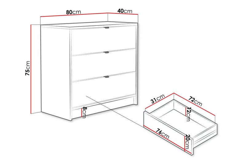 Novaj Highboard - Svart - Förvaringsskåp