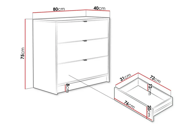 Novaj Highboard - Vit - Förvaring - Skåp - Förvaringsskåp