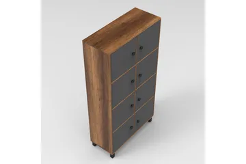 Numandro Highboard 40x96 cm - Teak/Antracit - Förvaring - Skåp - Förvaringsskåp