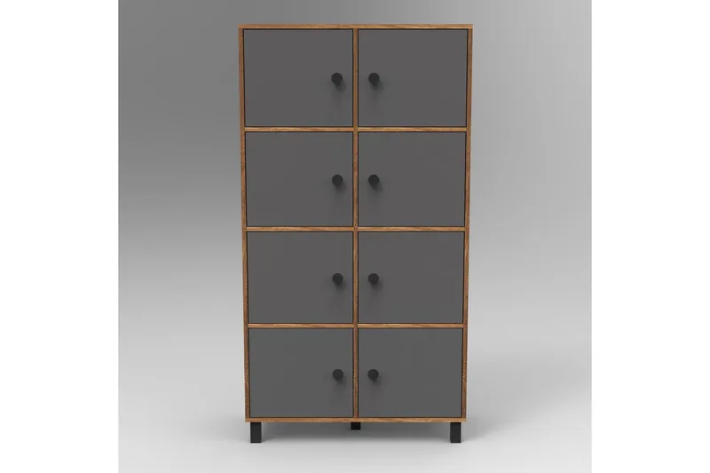 Numandro Highboard 40x96 cm - Teak/Antracit - Förvaring - Skåp - Förvaringsskåp