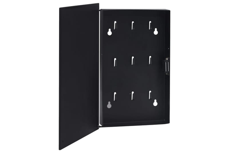 Nyckelskåp med magnetisk tavla svart 30x20x5,5 cm - Svart - Förvaring - Skåp - Förvaringsskåp - Nyckelskåp