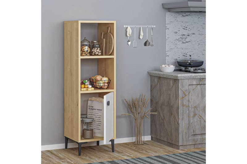 Olsenago Highboard 39x35 cm - Blå/Natur/Vit - Förvaring - Skåp - Förvaringsskåp