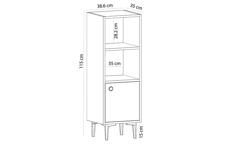 Olsenago Highboard 39x35 cm - Vit - Förvaring - Skåp - Förvaringsskåp
