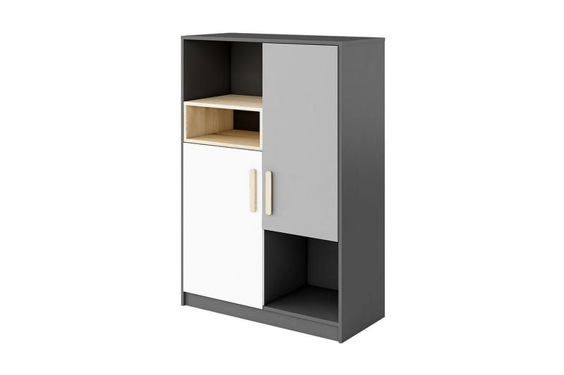 Pok Förvaringsskåp 90x40x130 cm - Svart/Vit - Förvaring - Skåp - Förvaringsskåp
