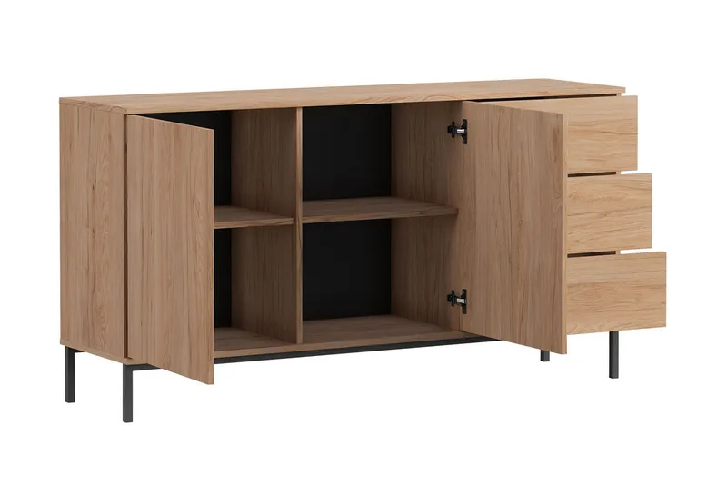 Querty Skåpsbyrå 150x80x41 cm - Natur/Svart - Förvaring - Skåp - Förvaringsskåp