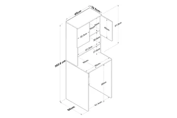 Ramdev Highboard - Valnöt/Antracit - Hus & renovering - Kök & bad - Badrum - Badrumsmöbler & badrumsinredning - Tvättställsskåp & kommod