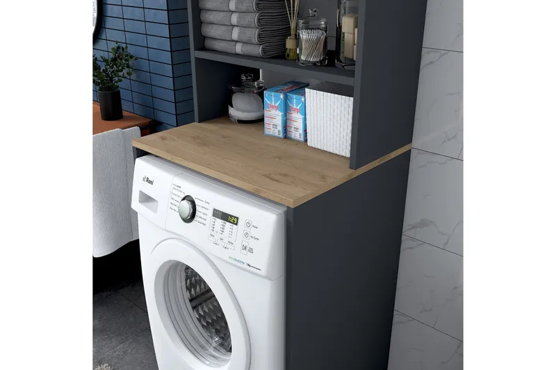 Ramdev Highboard - Valnöt/Antracit - Hus & renovering - Kök & bad - Badrum - Badrumsmöbler & badrumsinredning - Tvättställsskåp & kommod