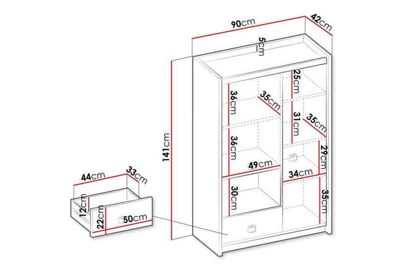 Rathmore Highboard - Grå - Förvaring - Skåp - Förvaringsskåp