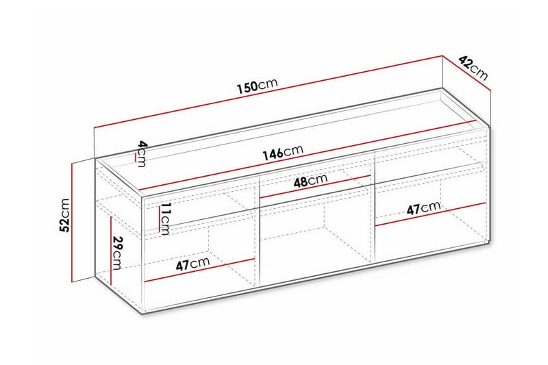 Rathmore Highboard - Ljusgrå - Förvaring - Skåp - Förvaringsskåp