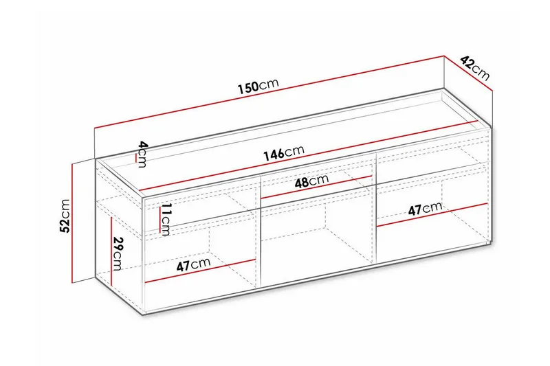 Rathmore Highboard Ljusgrå - Förvaring - Skåp - Förvaringsskåp