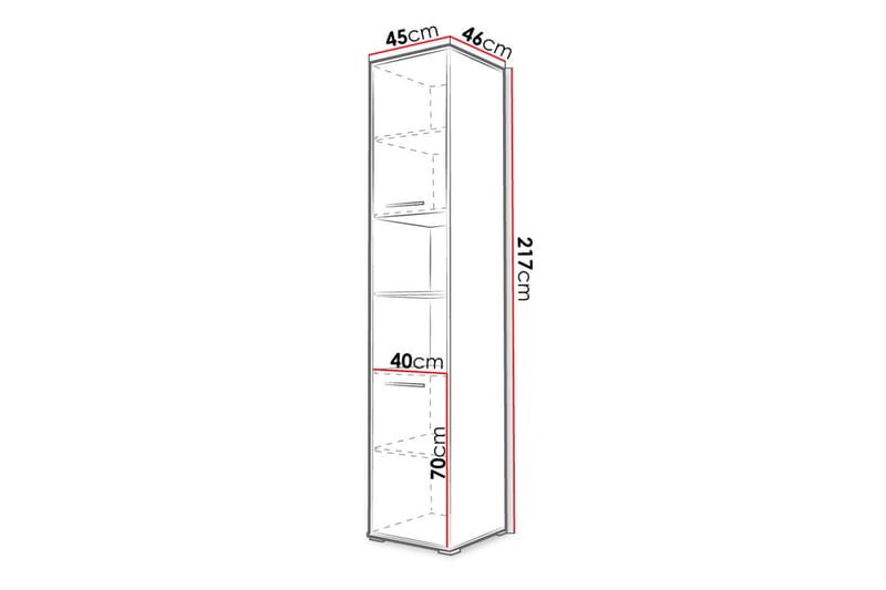 Rauk Förvaringsskåp 45 cm NO_BRAND White High gloss 45x46x217 - Förvaring - Skåp - Förvaringsskåp