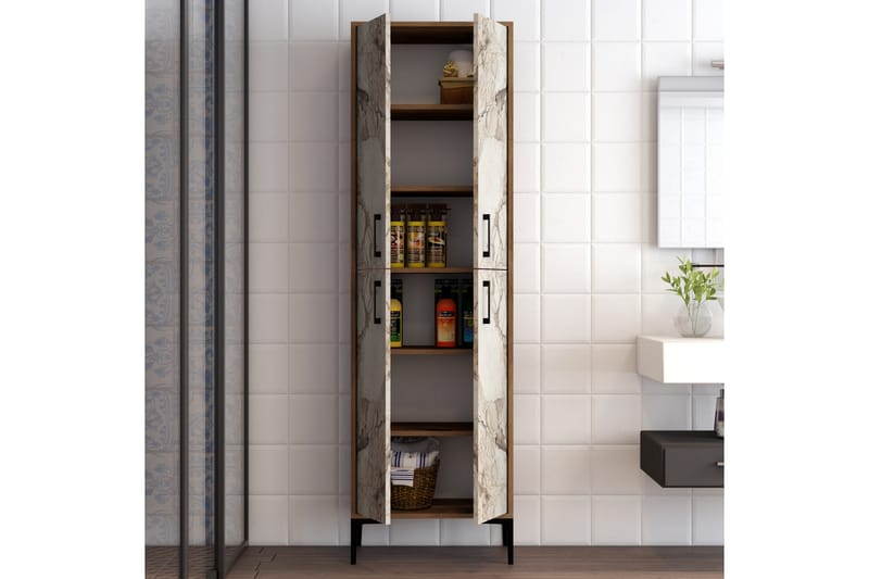 Retzow Highboard 60x35 cm - Brun/Vit - Förvaring - Skåp - Förvaringsskåp