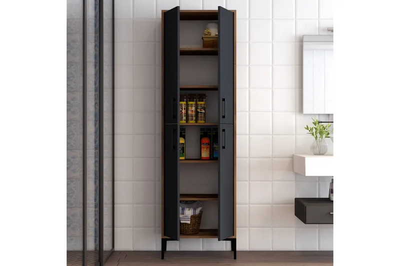 Retzow Highboard 60x35 cm - Mörkbrun/Antracit - Förvaring - Skåp - Förvaringsskåp