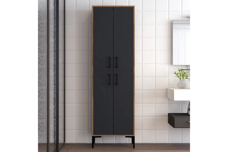 Retzow Highboard 60x35 cm - Mörkbrun/Antracit - Förvaring - Skåp - Förvaringsskåp