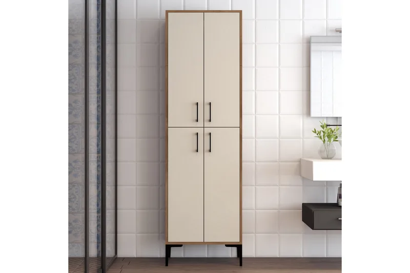 Retzow Highboard 60x35 cm - Mörkbrun/Beige - Förvaring - Skåp - Förvaringsskåp