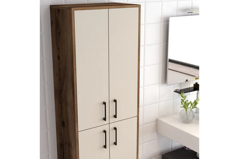 Retzow Highboard 60x35 cm - Mörkbrun/Beige - Förvaring - Skåp - Förvaringsskåp