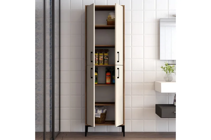 Retzow Highboard 60x35 cm - Mörkbrun/Beige - Förvaring - Skåp - Förvaringsskåp