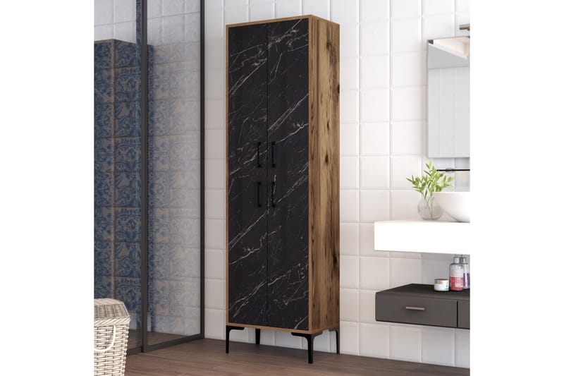 Retzow Highboard 60x35 cm - Mörkbrun/Svart - Förvaring - Skåp - Förvaringsskåp