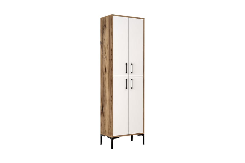 Retzow Highboard 60x35 cm - Mörkbrun/Vit - Förvaringsskåp