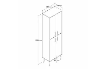 Retzow Highboard - Guld/Vit - Förvaring - Skåp - Förvaringsskåp