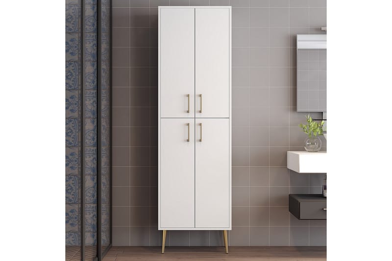 Retzow Highboard - Guld/Vit - Förvaringsskåp