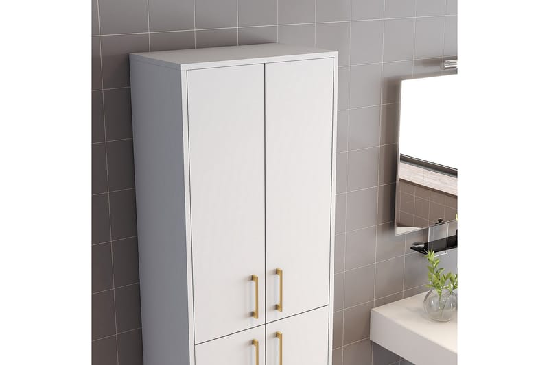 Retzow Highboard - Guld/Vit - Förvaringsskåp