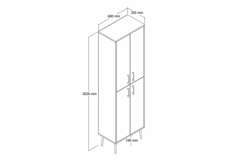 Retzow Highboard - Guld/Vit - Förvaringsskåp