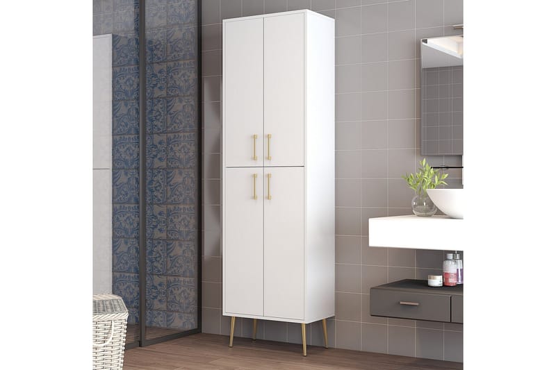 Retzow Highboard, Guld/Vit