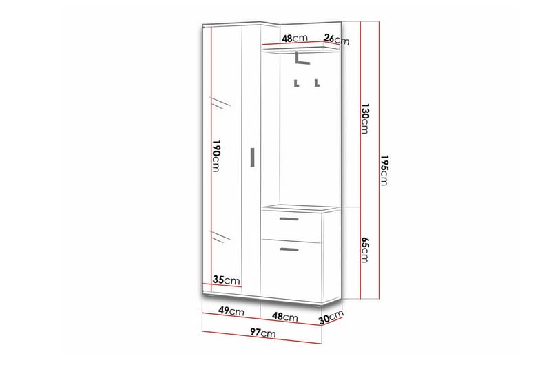 Rosehall Highboard - Vit - Förvaring - Skåp - Förvaringsskåp