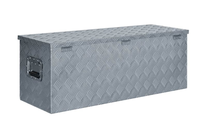 Förvaringslåda aluminium 110,5x38,5x40 cm silver - Silver - Förvaring - Skåp - Förvaringsskåp - Säkerhetsskåp - Deponeringsskåp & deponeringsbox