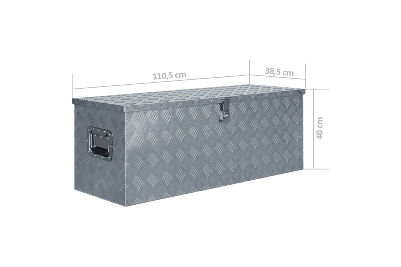 Förvaringslåda aluminium 110,5x38,5x40 cm silver - Silver - Förvaring - Skåp - Förvaringsskåp - Säkerhetsskåp - Deponeringsskåp & deponeringsbox