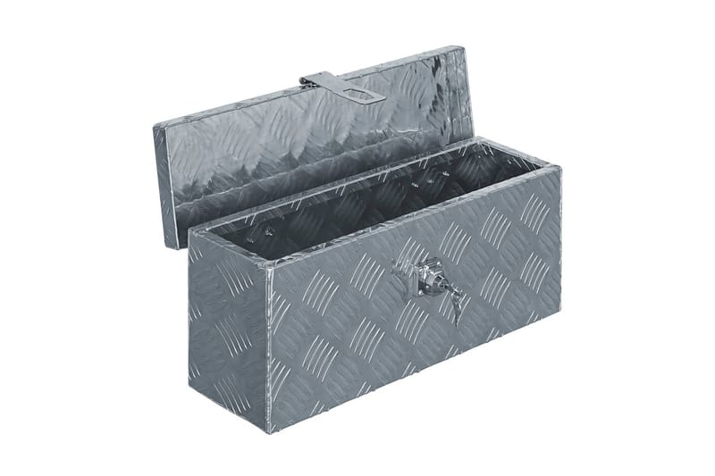 Förvaringslåda aluminium 48,5x14x20 cm silver - Silver - Förvaring - Skåp - Förvaringsskåp - Säkerhetsskåp - Deponeringsskåp & deponeringsbox