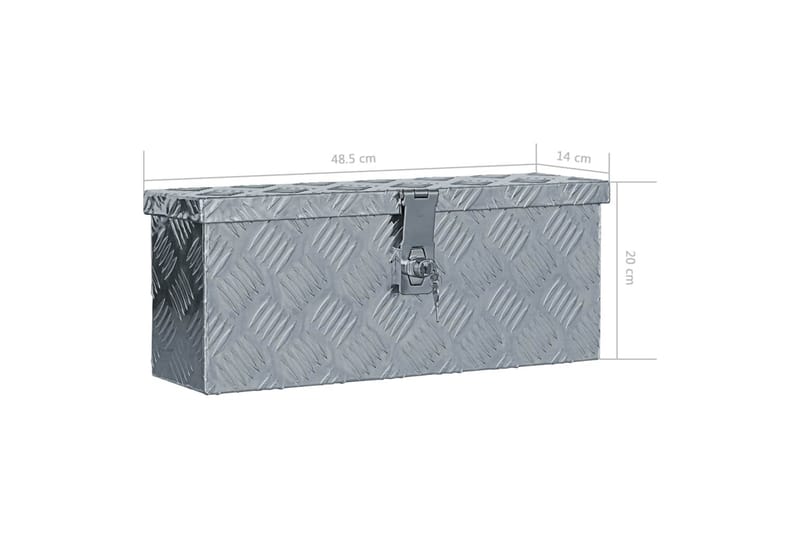 Förvaringslåda aluminium 48,5x14x20 cm silver - Silver - Förvaring - Skåp - Förvaringsskåp - Säkerhetsskåp - Deponeringsskåp & deponeringsbox