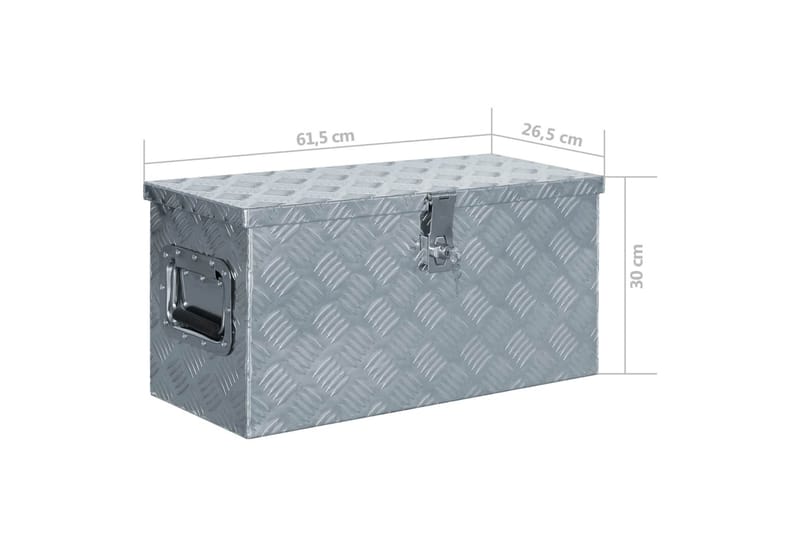 Förvaringslåda aluminium 61,5x26,5x30 cm silver - Silver - Förvaring - Skåp - Förvaringsskåp - Säkerhetsskåp - Deponeringsskåp & deponeringsbox