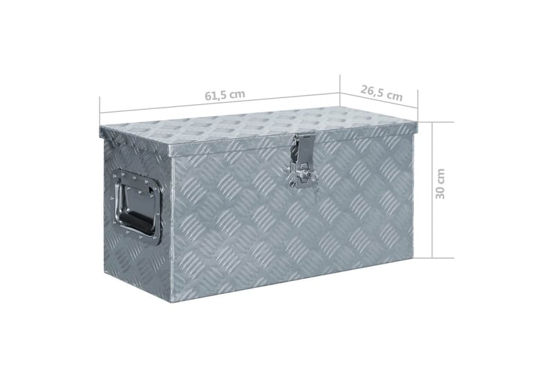 Förvaringslåda aluminium 61,5x26,5x30 cm silver - Silver - Deponeringsskåp & deponeringsbox